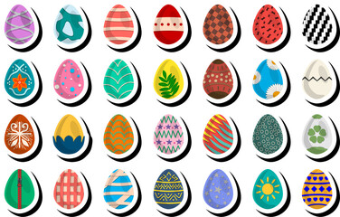 Illustration on theme celebration holiday Easter with hunt colorful bright eggs