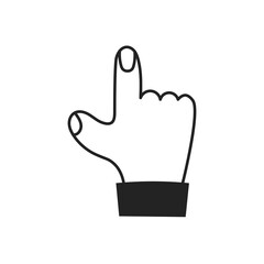 Forefinger hand sign outline icon. Black line pointer gesture symbol. Vector illustration