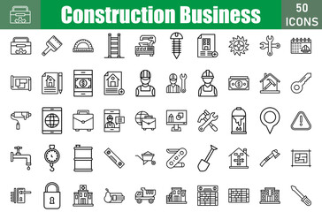 Construction Bussiness Icons Set.Web and mobile icons.Vector illustration