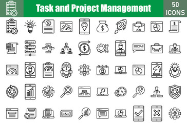 Task and Project Management Icons Set.Web and mobile icons.Vector illustration
