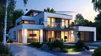 Fototapeta premium luxury home in the evening