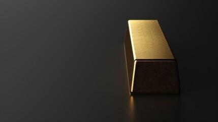Luxury expensive shiny gold bar on dark background. Generated AI image