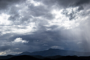 Rolling cloudscape over the hills in the Boland region of the Western Cape province in South Africa