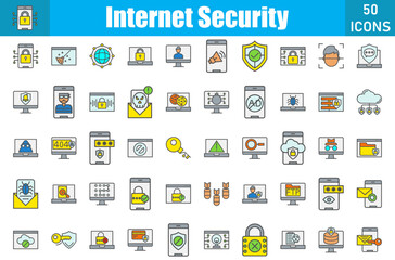 internet Security Icons Set.Web and mobile icons.Vector illustration