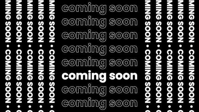 animated text coming soon typography design, Sales shopping social media background 4k video animation