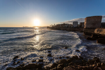 Sunset from the Bastioni of Alghero, Sardinia, Italy