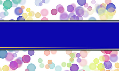 Colorful circles background with a blue stripe text copy space