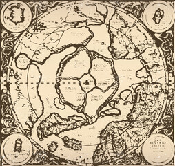 Fototapeta premium hand drawing Piri Reis map.