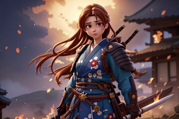 Obraz premium The defeat of the female warriors in the war