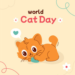 International cat day background banner template