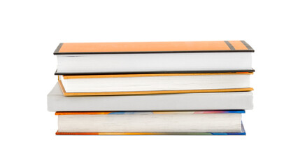 Stack of color books isolated on white background