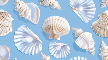 Elegant seamless pattern with seashells or shells