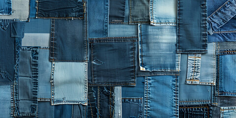 Denim textures patchwork pattern textures background