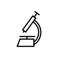 Microscope line icon. Education icon. Microscope icon isolated on white background. Transparent background, minimalist symbol. Vector images
