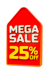 Obraz premium 3d sales discount Number 25 percentage price tag for discount sale promotion concept by 3d render 