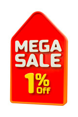 Obraz premium 3d sales discount Number 1 percentage price tag for discount sale promotion concept by 3d render 