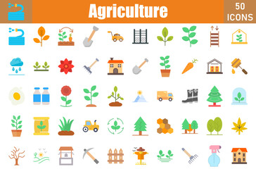 Agriculture Icons Set. Editable Stroke. Pixel Perfect