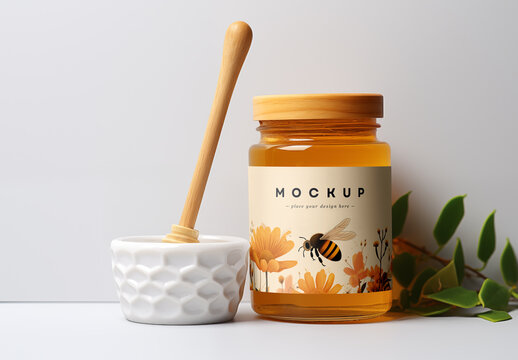 Honey Jar Packaging Mockup Generated with AI	
