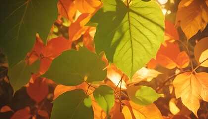 Fototapeta premium Vibrant Leaves wallpaper. Green green leaves as flora wallpaper representing the environment and a spa like calm.