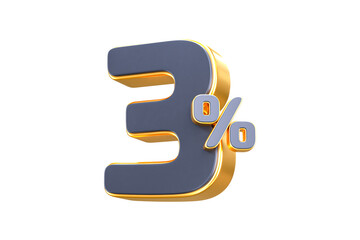 3d sales discount Number 3 percentage price tag for discount sale promotion concept by 3d render
