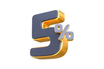 3d sales discount Number 5 percentage price tag for discount sale promotion concept by 3d render
