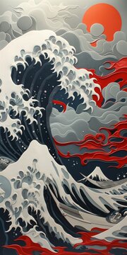 Surreal 3d landscape illustration: oceanic art meets escheresque detail