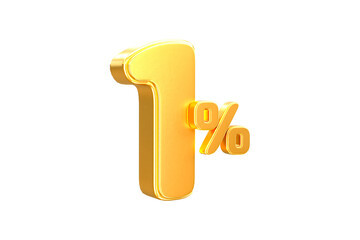 3d sales discount Number 1 percentage price tag for discount sale promotion concept by 3d render
