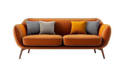 3d Furniture Nodic and Scandinavian style sofa isolated on a white background,