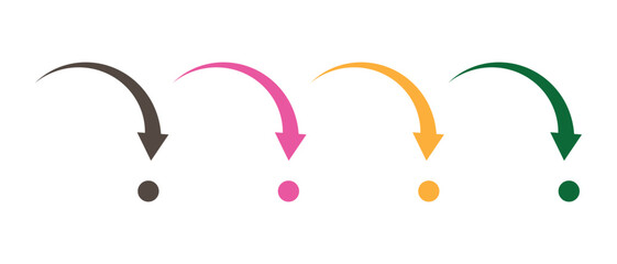 Arrow set icon. Colorful arrow symbols.  Arrow isolated vector graphic elements.  EPS 10