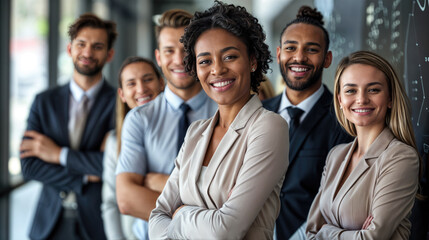 Fototapeta premium group of professional businessmen standing confidently together