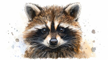 Obraz premium Funny raccoon. An illustration for a children's book. Watercolor illustration art.
