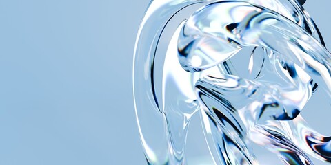 abstract blue 3D background with glass