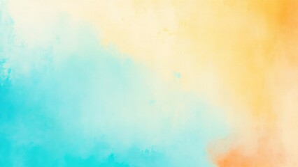 Fototapeta premium Cyan and orange background with texture and distressed vintage grunge and watercolor