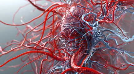 Detailed Illustration of the Vascular System: An Insightful Representation of Human Circulation
