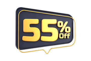 3d sales discount Number 55 percentage price tag for discount sale promotion concept by 3d render