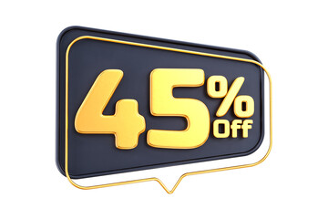 3d sales discount Number 45 percentage price tag for discount sale promotion concept by 3d render