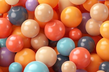 Colorful Balloons Floating in Air. Generative AI