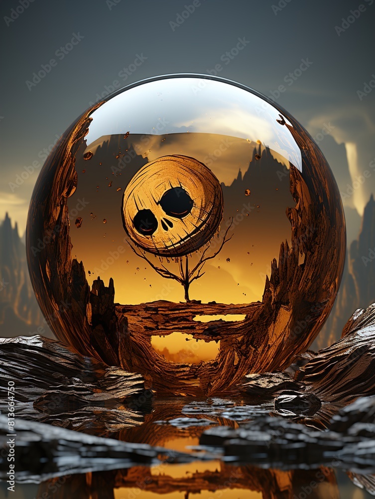 Poster earth globe in water