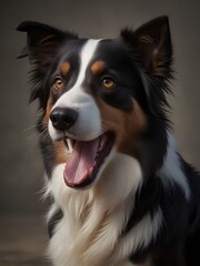 Fototapeta premium Transparent Background image of Border Collie Dog.