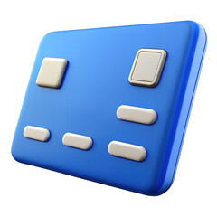 Credit card, isolated on white or transparent background, 3D style.