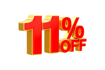3d sales discount Number 11 percentage price tag for discount sale promotion concept by 3d render