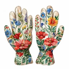 Two hands with a floral design on them