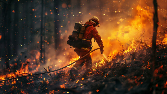 Alone forest firefighter makes a daring maneuver to drop flights of foam mixtures and stop a fast-moving. Fight wildfires as climate change and global warming drive wildfire trends around the world