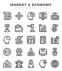 Market & Economy icons Pack. Lineal icons set. Market & Economy collection set.