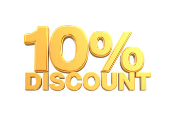 3d sales discount Number 10 percentage price tag for discount sale promotion concept by 3d render
