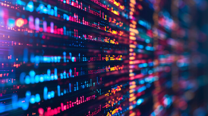 Naklejka premium Close Up of Computer Screen With Colorful Background