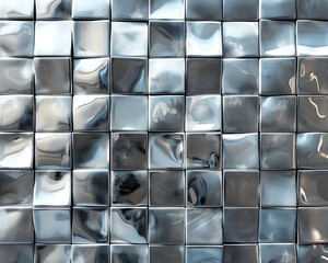 Reflective Silver Geometric Tiles Background