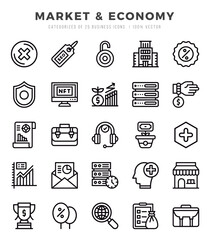 Set of Market & Economy icons. Vector Illustration.
