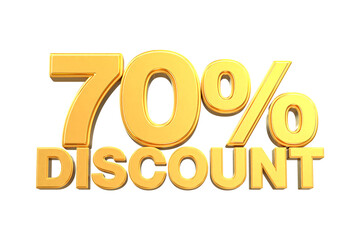 3d sales discount Number 70 percentage price tag for discount sale promotion concept by 3d render
