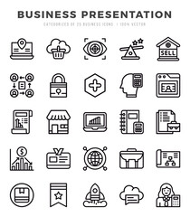 Business Presentation Icon Bundle 25 Icons for Websites and Apps
